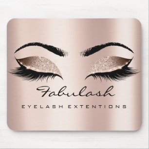 Rose Gold Glitzer Branding Schönheit Lashes Skinny Mousepad