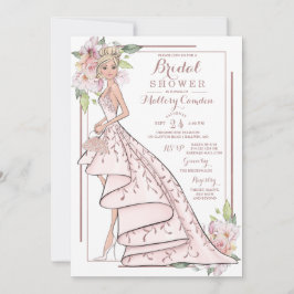 Rose Gold Glitzer Brautdusche Einladung