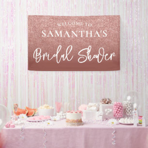 Rose Gold Glitzer Brautparty Banner