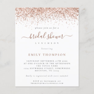Rose Gold Glitzer Brautparty Mittagessen