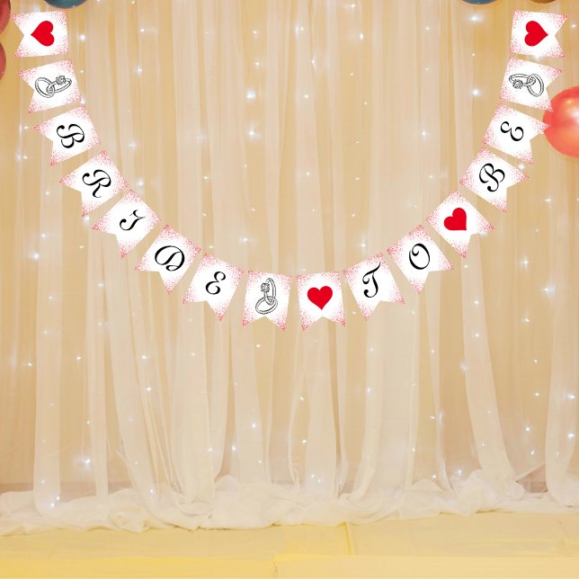 Rose Gold Glitzer Brautparty Wimpelkette (Bridal Shower Rose Gold Glitter Bunting Flag)