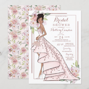 Rose Gold Glitzer Bride Bridal Dusche Einladung