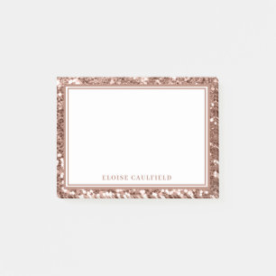 Rose Gold Glitzer Bridesmaid Name Gefallen Post-it Klebezettel
