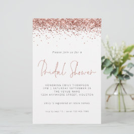 Rose Gold Glitzer Budget Brautparty Einladung