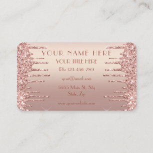 Rose Gold Glitzer Business Card Design Ihre eigene Visitenkarte
