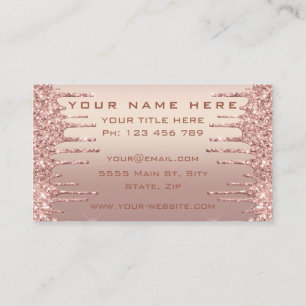 Rose Gold Glitzer Business Card Design Ihre eigene Visitenkarte