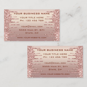 Rose Gold Glitzer Business Card Design Ihre eigene Visitenkarte