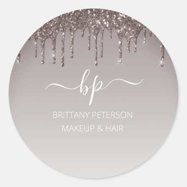 Rose Gold Glitzer Business-Mitarbeiter Einheitlich Runder Aufkleber (Vorderseite)