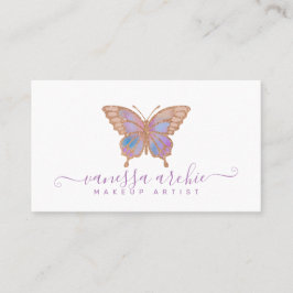 Rose Gold Glitzer Butterfly Logo-Visitenkarte Visitenkarte