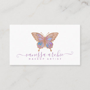 Rose Gold Glitzer Butterfly Logo-Visitenkarte Visitenkarte