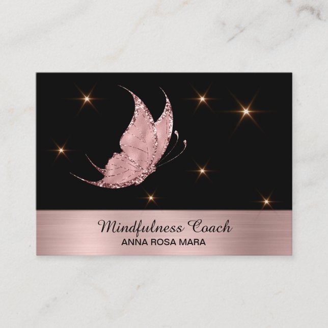 *~* Rose Gold Glitzer Butterfly Mystische Magie Visitenkarte (Vorderseite)