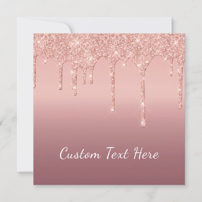 Rose Gold Glitzer Cards Personalisierter benutzerd (Vorderseite)