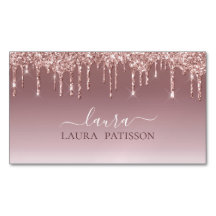 Rose Gold Glitzer Chic-Skript mit Monogramm Busine