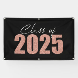 Rose Gold Glitzer Class 2025 Banner