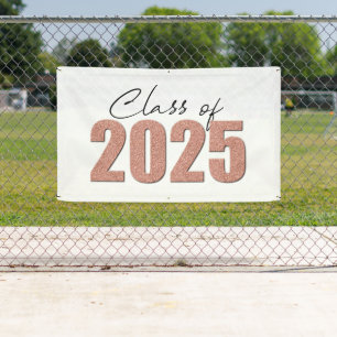Rose Gold Glitzer Class 2025 Banner