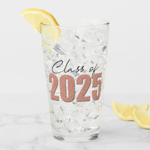 Rose Gold Glitzer Class 2025 Glas