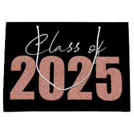 Rose Gold Glitzer Class 2025 Große Geschenktüte