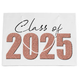 Rose Gold Glitzer Class 2025 Große Geschenktüte
