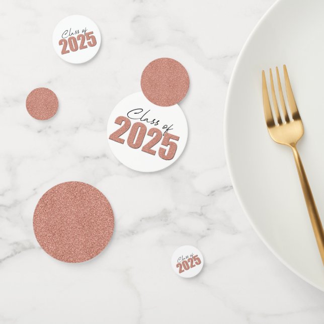 Rose Gold Glitzer Class 2025 Konfetti (Gruppe)