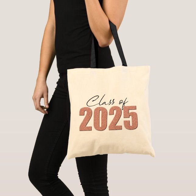 Rose Gold Glitzer Class 2025 Tragetasche (Vorderseite (Produkt))