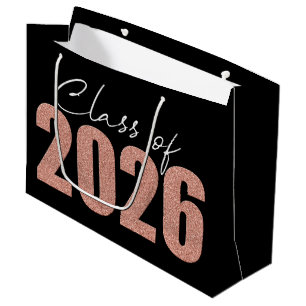 Rose Gold Glitzer Class 2026 Große Geschenktüte
