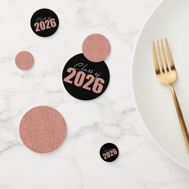 Rose Gold Glitzer Class 2026 Konfetti (Gruppe)