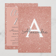 Rose Gold Glitzer Class of 2019 Graduation Party Einladung