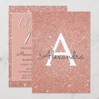 Rose Gold Glitzer Class of 2019 Graduation Party