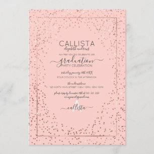 Rose Gold Glitzer Confetti Border Abschluss Einladung