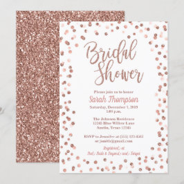 Rose Gold Glitzer Confetti Brautparty Einladung