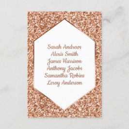 Rose Gold Glitzer Confetti Glam Empfang Sitzplatz Einladung