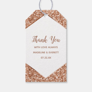 Rose Gold Glitzer Confetti Glamour Vielen Dank Geschenkanhänger