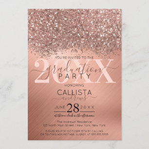 Rose Gold Glitzer Confetti Metallic Abschluss Einladung