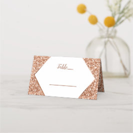 Rose Gold Glitzer Confetti Sitzplatz Tischnummer Platzkarte