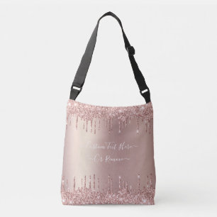 Rose Gold Glitzer Crossbody Bag mit benutzerdefini Tragetaschen Mit Langen Trägern