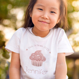 Rose Gold Glitzer Cupcake Hallo benutzerdefinierte T-Shirt