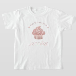 Rose Gold Glitzer Cupcake Hallo benutzerdefinierte T-Shirt