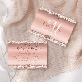 Rose Gold Glitzer Damask Gut wollen Begleitkarte