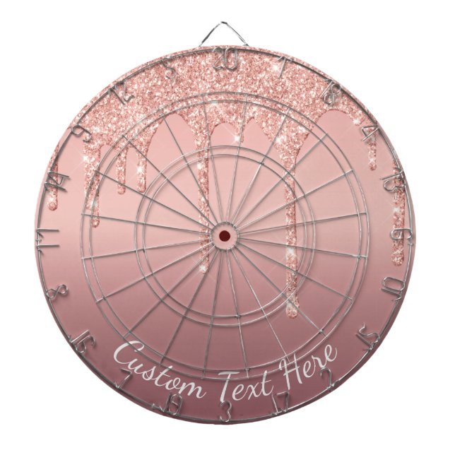 Rose Gold Glitzer Dart Board mit benutzerdefiniert Dartscheibe (vorne)