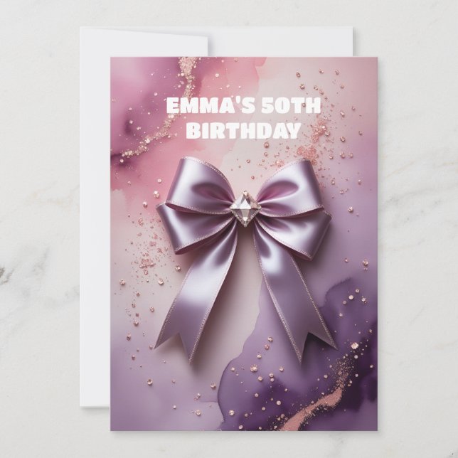 Rose Gold Glitzer Diamantbogen Geburtstag Einladung (Vorderseite)