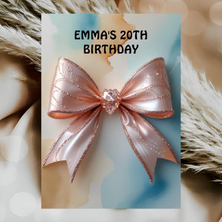 Rose Gold Glitzer Diamantbogen Geburtstag Einladung