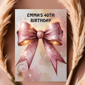 Rose Gold Glitzer Diamantbogen Geburtstag Einladung