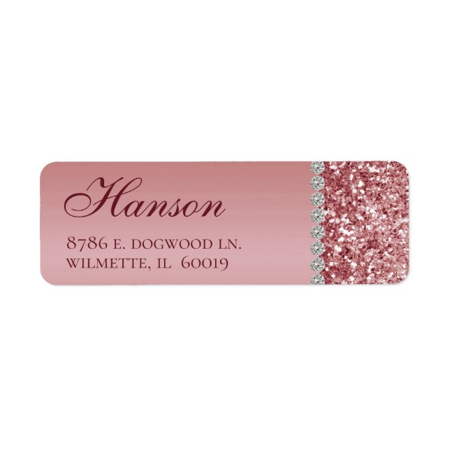Rose Gold Glitzer Diamond Geburtstag (Vorne)
