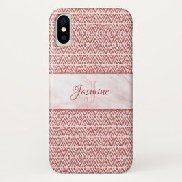 Rose Gold Glitzer Diamond Muster Monogram Case-Mate iPhone Hülle