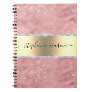 Rose Gold Glitzer Diamond Notizblock