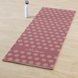 Rose Gold Glitzer Dot Muster Personalisiert Yogamatte