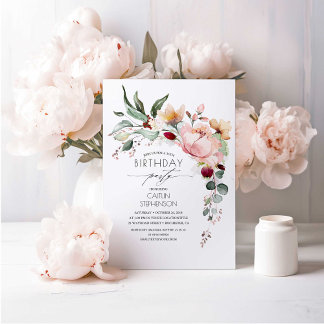 Rose Gold Glitzer Elegante Florenz Geburtstag Einladung