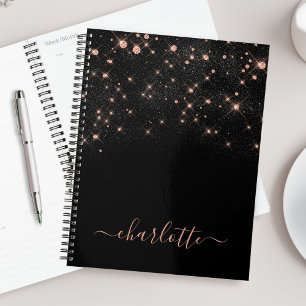 Rose Gold Glitzer Elegante Glamour Modernes Skript Planer