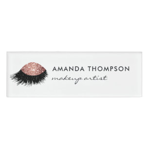 Rose Gold Glitzer Eye Namenschild