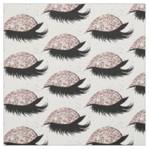 Rose Gold Glitzer Eyelashes Salon Muster Stoff